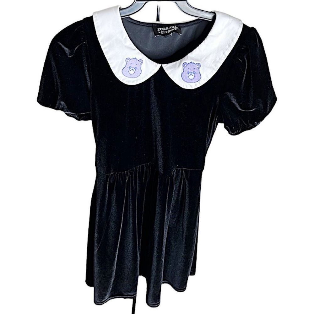 Dolls Kill x Care Bears Velvey Peter Pan Collar Mini Dress Size XXS NWOT